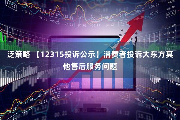 泛策略 【12315投诉公示】消费者投诉大东方其他售后服务问题